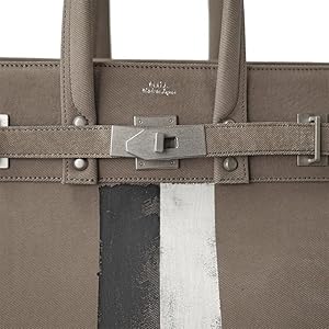 未使用　M.U.L. スタッドトート　デニムレザー M.U.L. MUL065 stud tote Lsize デニムレザー グレージュ ライン